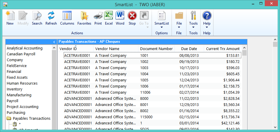 SmartList pane