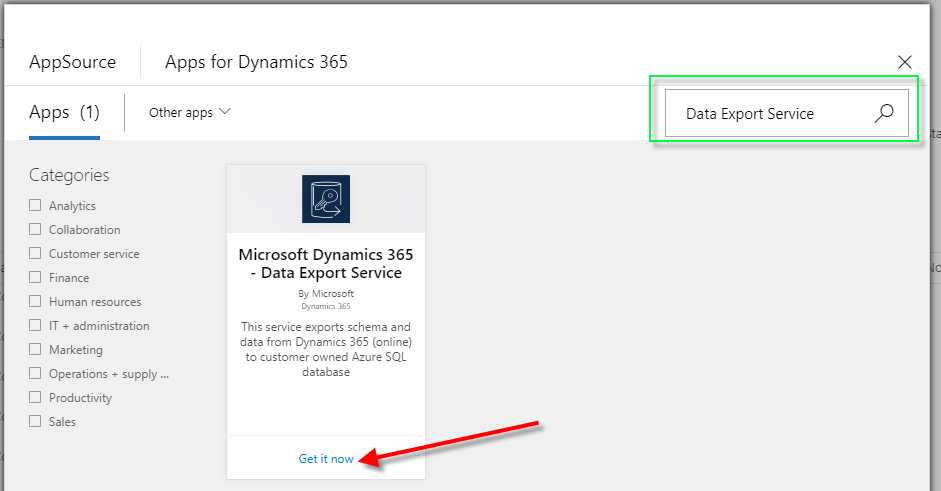 Data Export Service in Dynamics 365