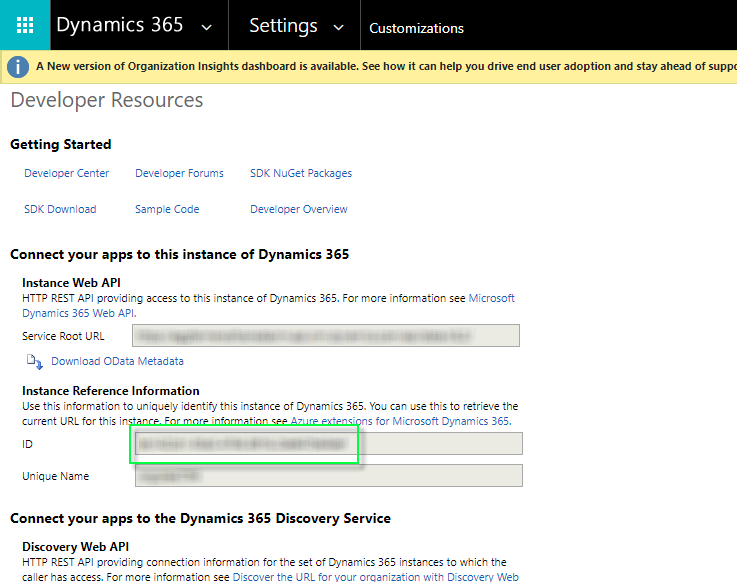 Instance Reference in Dynamics 365