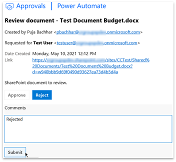 Power Automate Approvals