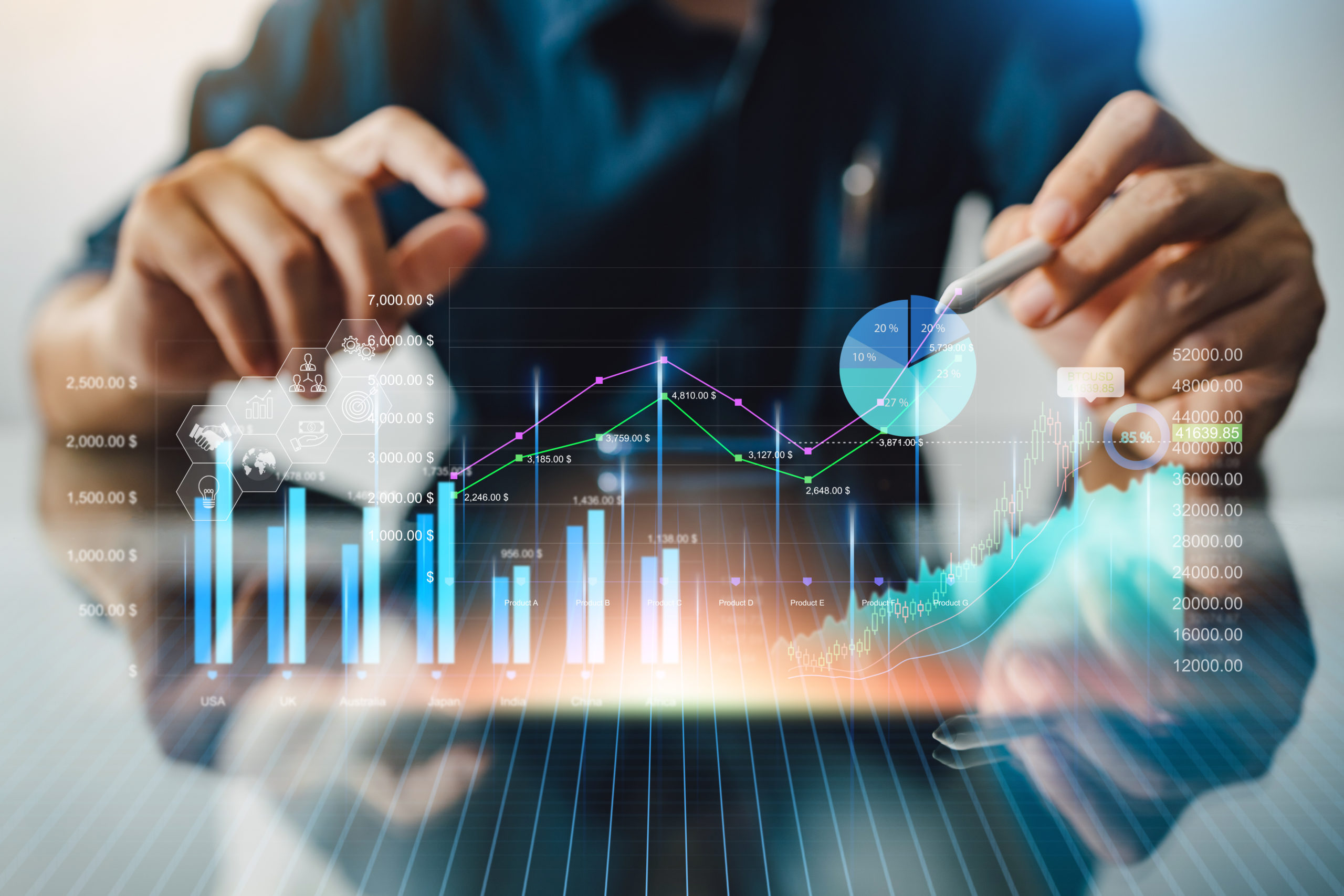Business analysis big data screen and economic growth with finan Budgeting to xP&A
